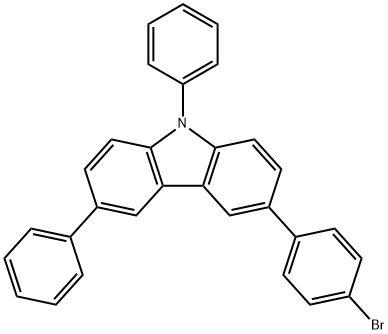 3-(4-溴苯基)-6,9-二苯基-9H-咔唑 结构式