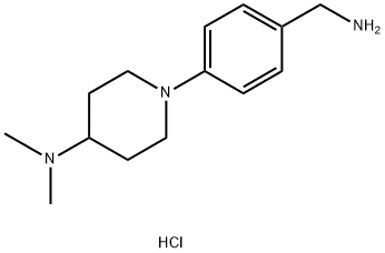 1-(4-(AMINOMETHYL)PHENYL)-N,N-DIMETHYLPIPERIDIN-4-AMINE DIHYDROCHLORIDE 结构式