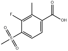 3-氟-2-甲基-4-甲砜基苯甲酸 结构式