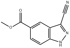 3-氰基-1H-吲唑-5-甲酸甲酯 结构式