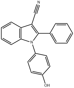 1-(4-hydroxyphenyl)-2-phenyl-1H-indole-3-carbonitrile 结构式