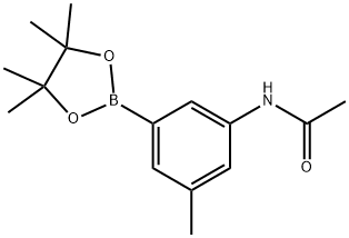N-(3-methyl-5-(4,4,5,5-tetramethyl-1,3,2-dioxaborolan-2-yl)phenyl)acetamide 结构式