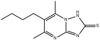 6-丁基-5,7-二甲基-[1,2,4]三唑并[1,5-A]嘧啶-2-硫醇 结构式