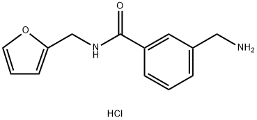 3-(氨基甲基)-N-[(呋喃-2-基)甲基]苯甲酰胺盐酸 结构式