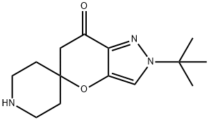 2'-(叔丁基)-2'H-螺[哌啶-4,5'-吡喃并[3,2-C]吡唑]-7'(6'H)-酮 结构式