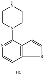 4-哌嗪-1-基-噻吩[3,2-C]吡啶 结构式