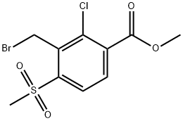 2-氯-3-溴甲基-4-甲磺酰基苯甲酸甲酯 结构式