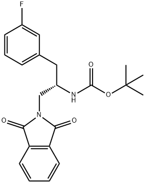 1,1-二甲基乙基[(1S)-2-(1,3-二氧代-1,3-二氢-2H-异吲哚-2-基)-1-[(3-氟苯基)甲基]乙基]氨基甲酸酯 结构式