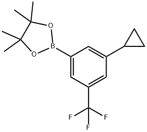 2-(3-cyclopropyl-5-(trifluoromethyl)phenyl)-4,4,5,5-tetramethyl-1,3,2-dioxaborolane 结构式