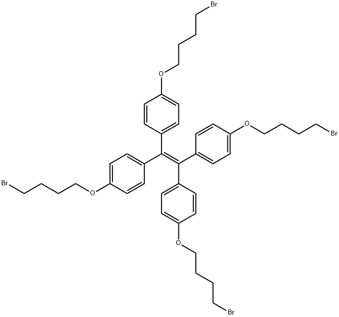 1-(4-BROMOBUTOXY)-4-{1,2,2-TRIS[4-(4-BROMOBUTOXY)PHENYL]ETHENYL}BENZENE 结构式