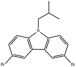 3,6-dibromo-9-(2-methylpropyl)carbazole 结构式