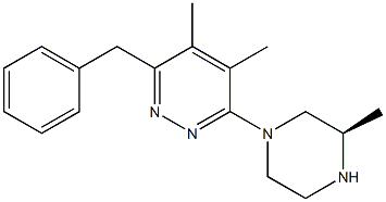 (R)-3-苄基-4,5-二甲基-6-(3-甲基哌嗪-1-基)哒嗪 结构式