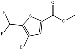 甲基 4-溴-5-(二氟甲基)噻吩-2-甲酸基酯 结构式