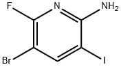 5-bromo-6-fluoro-3-iodopyridin-2-amine 结构式
