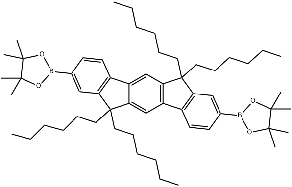 2,2'-[6,6,12,12-四己基-6,12-二氢茚并[1,2-B]芴-2,8-双硼酸频哪醇酯] 结构式