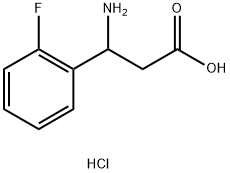 3-AMINO-3-(2-FLUOROPHENYL)PROPANOIC ACID HYDROCHLORIDE 结构式