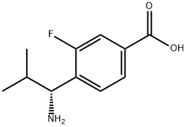 4-((1R)-1-AMINO-2-METHYLPROPYL)-3-FLUOROBENZOIC ACID 结构式