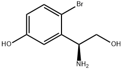 (S)-3-(1-氨基-2-羟乙基)-4-溴苯酚 结构式