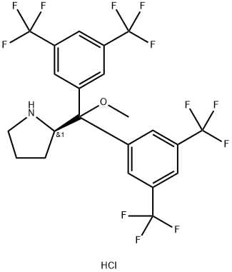 (R)-2-{双[3,5-双(三氟甲基)苯基]甲氧基-甲基}吡咯烷 盐酸盐 结构式
