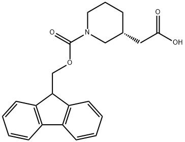 2-[(3R)-1-{[(9H-芴-9-基)甲氧基]羰基}哌啶-3-基]乙酸 结构式