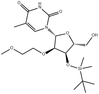 3'-O-(t-Butyldimethylsilyl)-2'-O-(2-methoxyethyl)-5-methyluridine 结构式