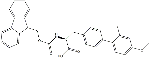 (S)-2-((((9H-芴-9-基)甲氧基)羰基)氨基)-3-(4'-甲氧基-2'-甲基-[1,1'-联苯]-4-基)丙酸 结构式