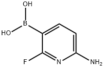 (6-氨基-2-氟吡啶-3-基)硼酸 结构式