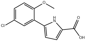 5-(5-chloro-2-methoxyphenyl)-1H-pyrrole-2-carboxylic acid 结构式