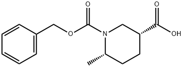 (3R,6S)-1-((苄氧基)羰基)-6-甲基哌啶-3-甲酸 结构式