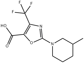 2-(3-甲基哌啶-1-基)-4-(三氟甲基)唑-5-羧酸 结构式