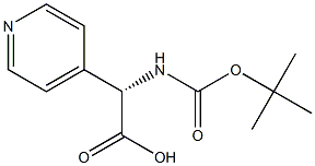 (S)-2-((tert-butoxycarbonyl)amino)-2-(pyridin-4-yl)acetic acid 结构式