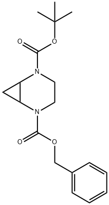 2-Benzyl 5-tert-butyl 2,5-diaza-bicyclo[4.1.0]heptane-2,5-dicarboxylate 结构式