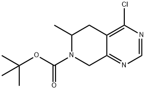 4-氯-6-甲基-5,8-二氢吡啶[3,4-D]嘧啶-7(6H)-羧酸叔丁酯 结构式