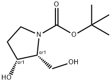 Cis-3-Hydroxy-2-hydroxymethyl-pyrrolidine-1-carboxylic acid tert-butyl ester 结构式