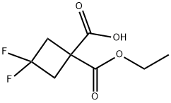 1-(乙氧基羰基)-3,3-二氟环丁烷-1-羧酸 结构式