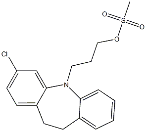 3-CHLORO-5-(3-METHYLSULFONYLOXYPROPYL)-10,11-DIHYDRO-5H-DIBEN[B,F]AZEPINE 结构式