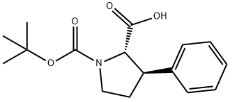 (2S,3R)-1-(叔丁氧羰基)-3-苯基吡咯烷-2-羧酸 结构式