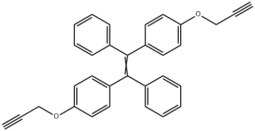 [1,2-二苯基-1,2-二(4-丙炔氧基苯基]乙烯 结构式