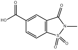 2,3-dihydro-2-methyl-3-oxo-1,2-Benzisothiazole-5-carboxylic acid 1,1-dioxide 结构式
