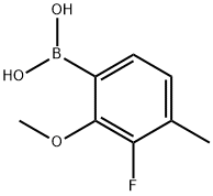 (3-氟-2-甲氧基-4-甲基苯基)硼酸 结构式