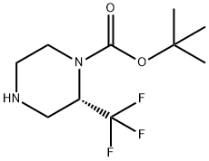 S-2-三氟甲基哌嗪-1-甲酸叔丁酯 结构式