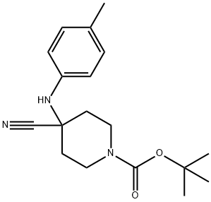 叔-丁基 4-氰基-4-(P-甲苯基氨基)哌啶-1-甲酸基酯 结构式