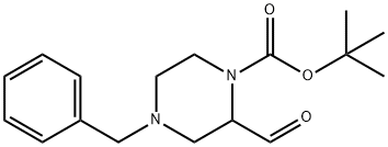 4-BENZYL-2-FORMYL-PIPERAZINE-1-CARBOXYLIC ACID TERT-BUTYL ESTER 结构式