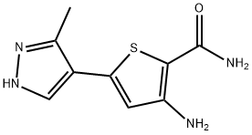 3-amino-5-(5-methyl-1H-pyrazol-4-yl)thiophene-2-carboxamide 结构式
