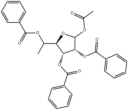 1-O-Acetyl-2,3,5-tri-O-benzoyl-5-methyl-D-ribofuranose 结构式