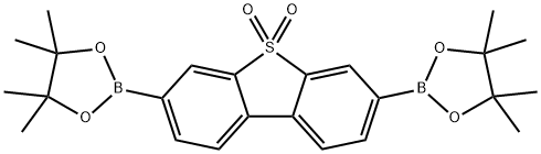 3,7-双(4,4,5,5-四甲基-1,3,2-二氧硼杂环戊烷-2-基)二苯并[B,D]噻吩 5,5-二氧化物 结构式