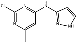 2-chloro-6-methyl-N-(1H-pyrazol-3-yl)pyrimidin-4-amine 结构式