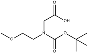 2-{[(叔-丁氧基)羰基](2-甲氧基乙基)氨基}乙酸 结构式