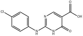 2-((4-chlorophenyl)amino)-4-oxo-1,4-dihydropyrimidine-5-carboxylic acid 结构式
