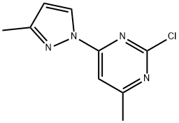 2-Chloro-4-(3-methyl-1H-pyrazol-1-yl)-6-methylpyrimidine 结构式